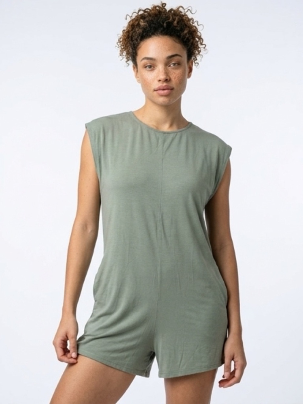 Double Zero Boutique Sleeveless Lounge Short Romper - Size Medium